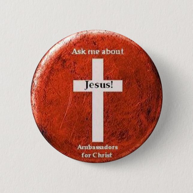 Ask me about Jesus! 2 Inch Round Button (Front)