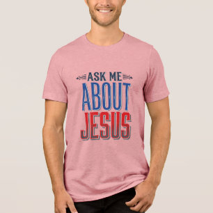 Ask Me About Jesus Vintage Christian Shirt Design