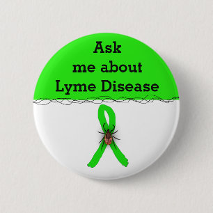 Ask me about Lyme disease Ribbon Button