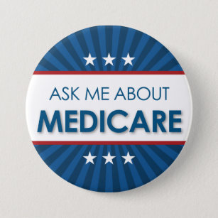 Ask Me About Medicare - Americana 3 Inch Round Button