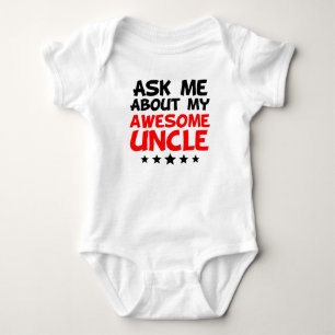 Ask Me About My Awesome Uncle Baby Bodysuit