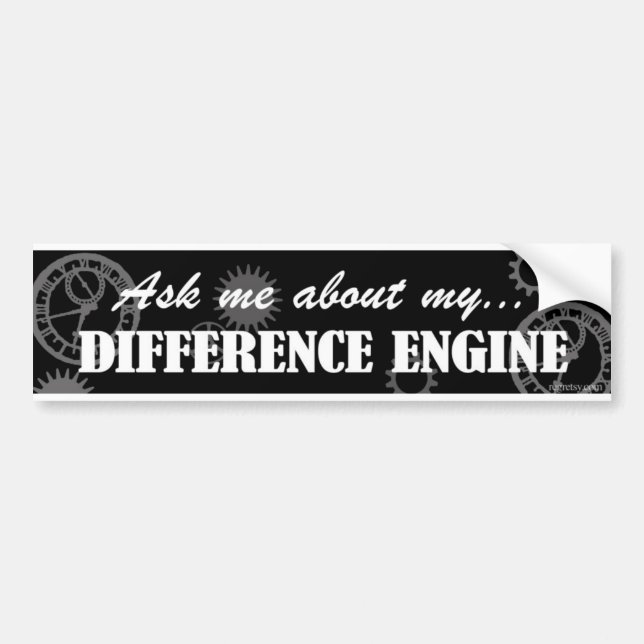 ASK ME ABOUT MY DIFFERENCE ENGINE BUMPER STICKER (Front)
