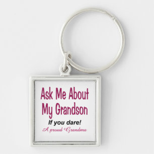 Ask me about my grandson keychain