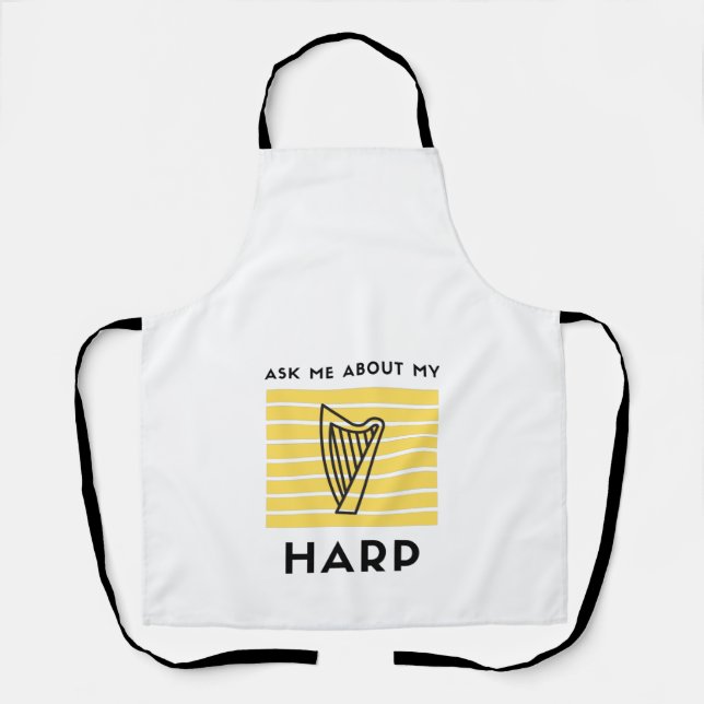 Ask me about my harp music instrument apron (Front)