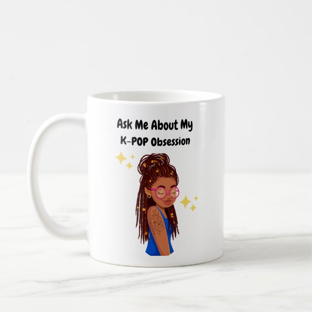 Ask Me About My K-Pop Obsession Coffee Mug (Left)
