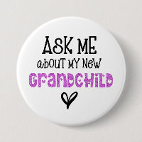Ask Me About My New Grandchild Pink Glitter