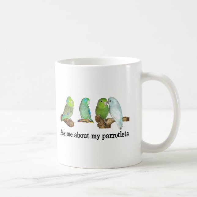Ask me about my parrotlets coffee mug (Right)