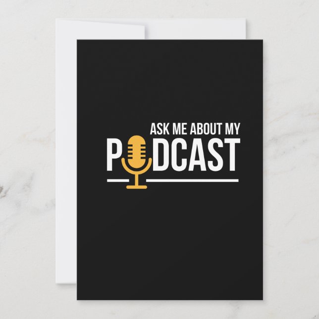 Ask Me About My Podcast for Podcasters Invitation (Front)