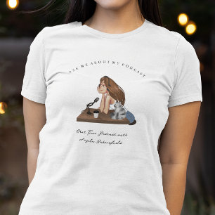 Ask Me About My Podcast   Monogram Podcaster T-Shirt