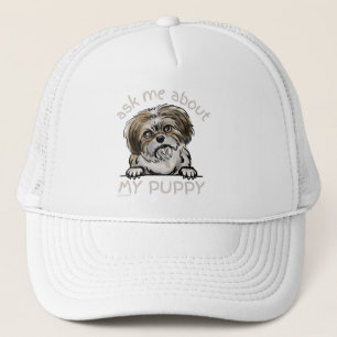 ASK ME ABOUT MY PUPPY funny cute dog lover gift    Trucker Hat