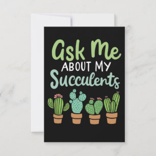 Ask Me About My Succulents RSVP Card