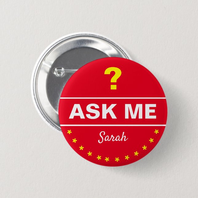 Ask ME About - personalized/Help desk info 2 Inch Round Button (Front & Back)