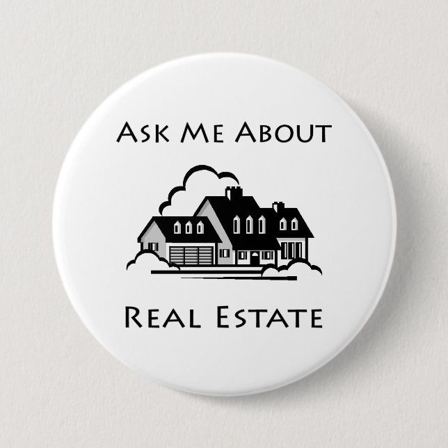 Ask Me About Real Estate Pin (Front)