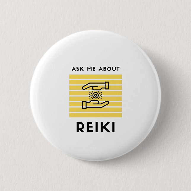 Ask me about reiki 2 inch round button (Front)