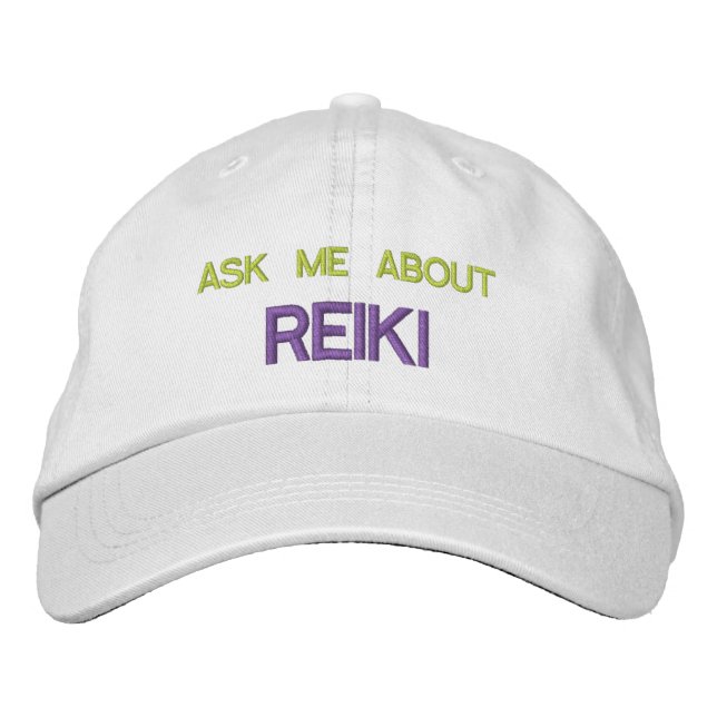 ASK ME ABOUT REIKI - Personalized Adjustable Hat (Front)