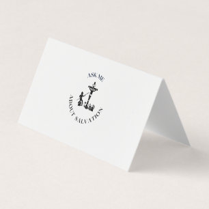 ask me about salvation business card