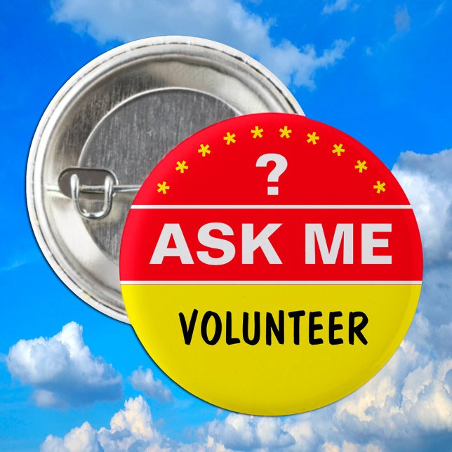 Ask Me About & VOLUNTEER - personalised text 2 Inch Round Button (Creator Uploaded)