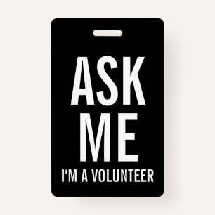 Ask Me Black Volunteer Badge