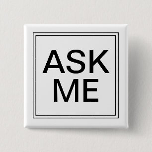 Ask Me Business Event Simple 2 Inch Square Button