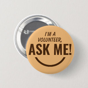 Ask Me Camel Volunteer Badge Pinback 2 Inch Round Button