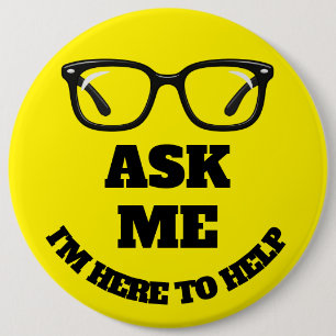 Ask Me Conference Button–Networking & Event Badge 6 Inch Round Button