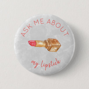 Ask me gold red lipstick and swatch promotional 2 inch round button