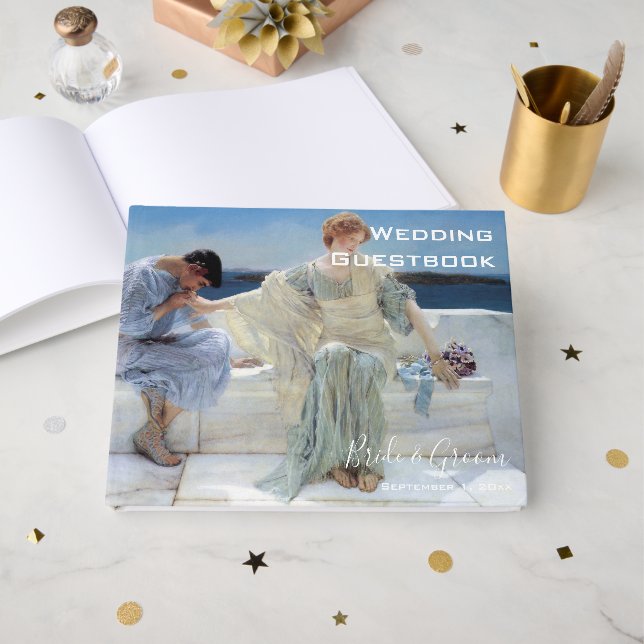 Ask Me No More by Alma Tadema, Wedding Guest Book (Front Open)