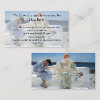 Ask Me No More by Alma Tadema Wedding RSVP Enclosure Card
