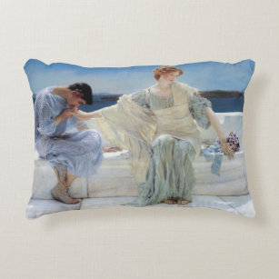 Ask Me No More by Sir Lawrence Alma Tadema Accent Pillow