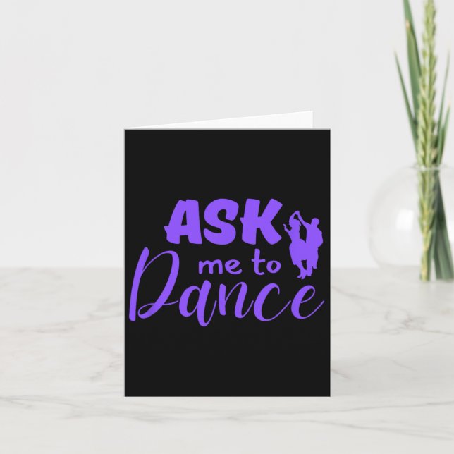 Ask Me To Dance Couple Social Dancing  Card (Front)