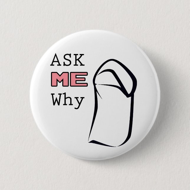 Ask ME Why (Niqab) 2 Inch Round Button (Front)