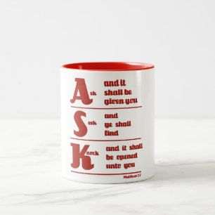 "Ask, Seek and Knock" Mug