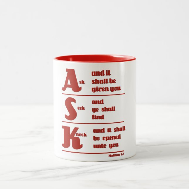"Ask, Seek and Knock" Mug (Center)
