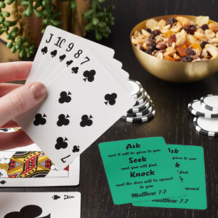 Ask Seek Knock Matthew 7:7 Bible Verse Playing Cards