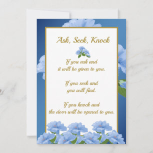 Ask Seek Knock Matthew 7:8 Card