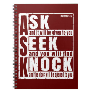 ask seek knock notebook