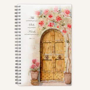 Ask Seek Knock Scripture Verse Spiral Notebook