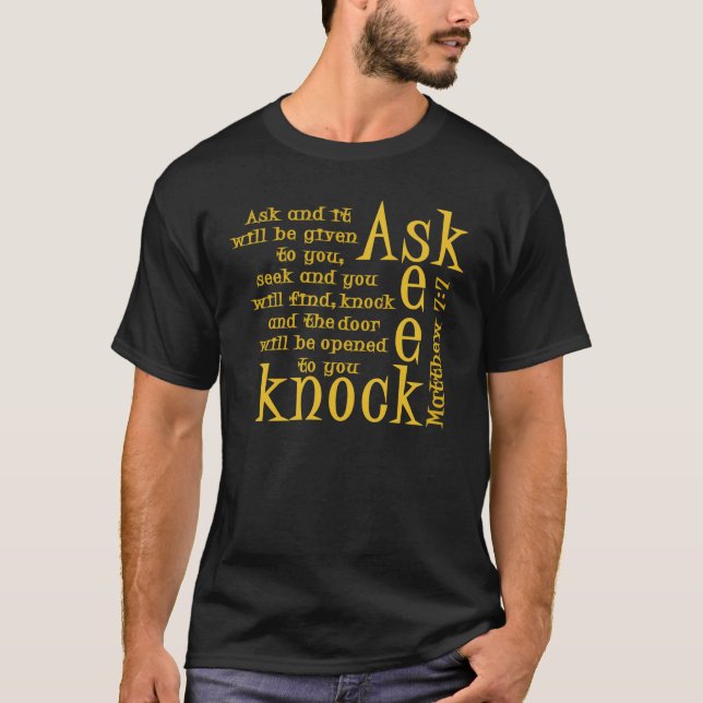 Ask Seek Knock T-Shirt (Front)