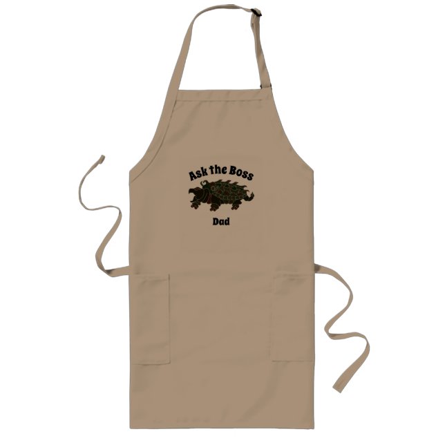 Ask the Boss Dad Alligator Snapping Turtle Long Apron (Front)