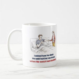 Asked How He Slept Watch Decided Funny Runner Coffee Mug