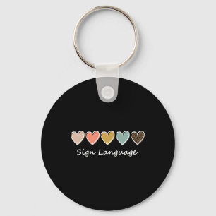 Asl Alphabet American Asl Teacher Sing Language Keychain