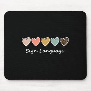 Asl Alphabet American Asl Teacher Sing Language Mouse Pad