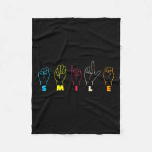 Asl Alphabet American Sing Language Asl Teacher Fleece Blanket