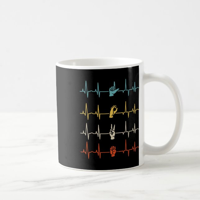 Asl Alphabet American Sing Language Asl Teacher He Coffee Mug (Right)