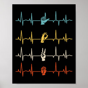 Asl Alphabet American Sing Language Asl Teacher He Poster