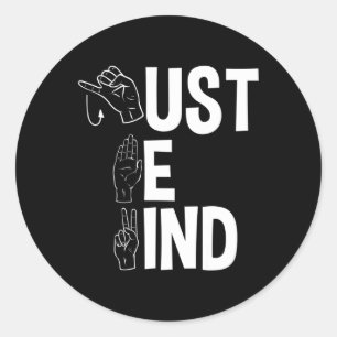 ASL Alphabet American Sing Language ASL Teacher Ju Classic Round Sticker