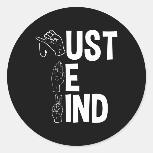 ASL Alphabet American Sing Language ASL Teacher Ju Classic Round Sticker (Front)