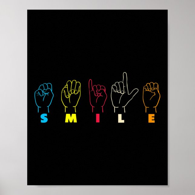 Asl Alphabet American Sing Language Asl Teacher  Poster (Front)