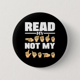 ASL Alphabet American Sing Language ASL Teacher Qu 2 Inch Round Button