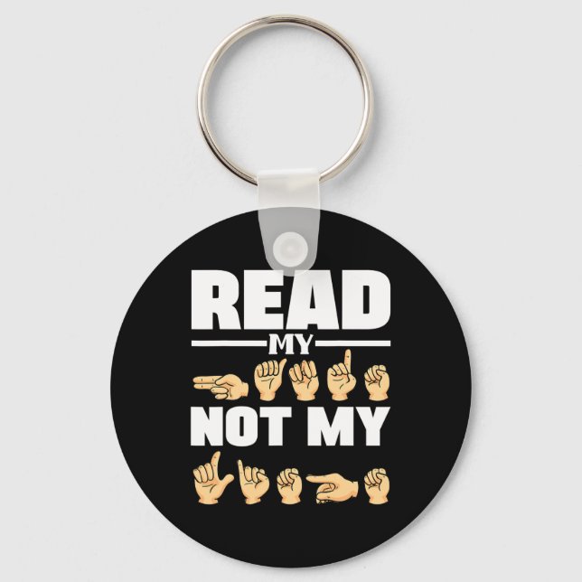 ASL Alphabet American Sing Language ASL Teacher Qu Keychain (Front)